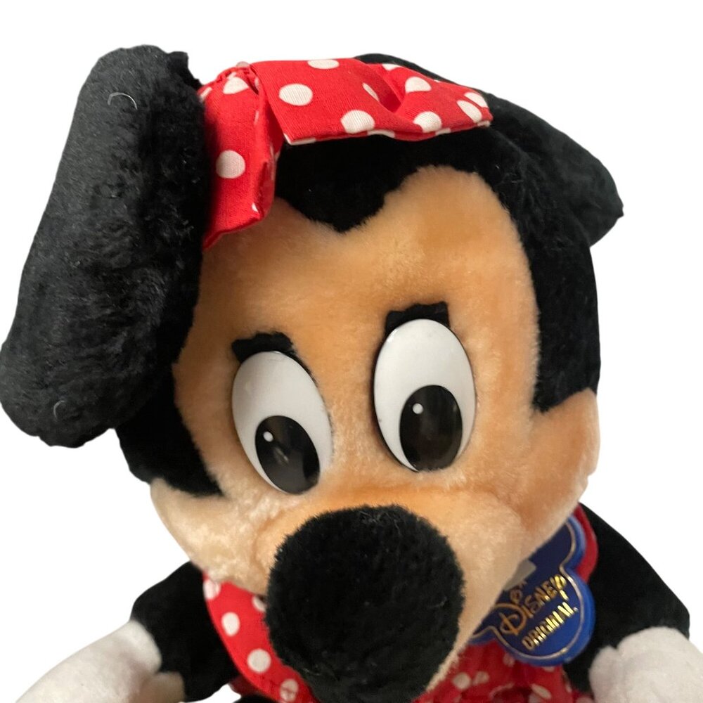 Disney Minnie Mouse Plush Toy Kids OS Red Polka Dot Vintage Original Medallion - Picture 7 of 8
